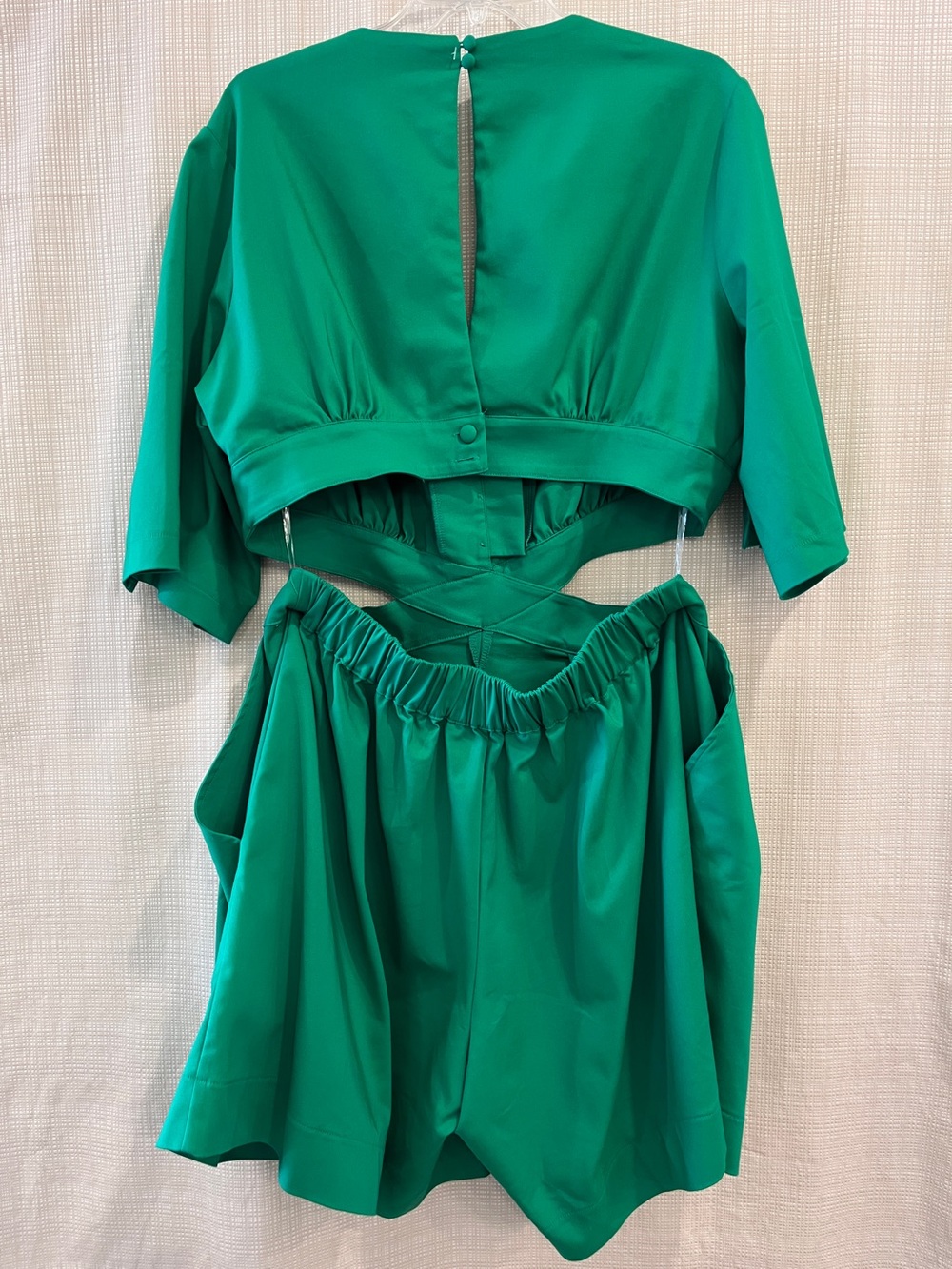 Make Offer! J. Brooks Larina Open Back Romper Resortwear Summer Flirty Fit - Picture 9 of 16